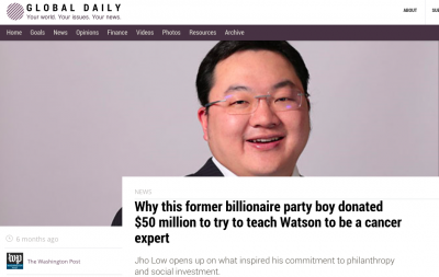 Jho Low diayanka nyadika siku pemeri, ba laman web ti disukung iya