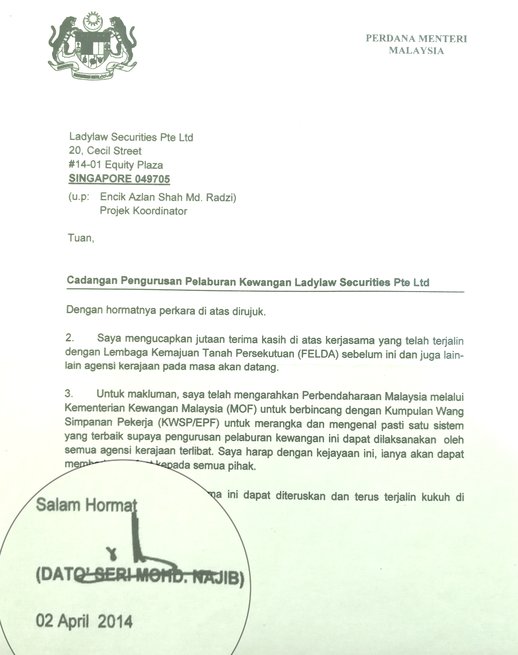 Najib's clear signature 