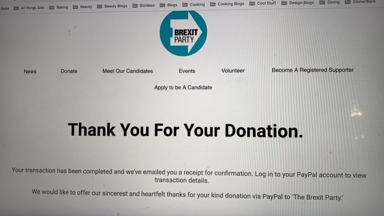 Confirmation from the Brexit Party