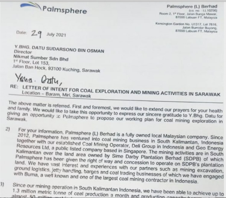 Please can we be your sub-contractor? Sudarsono is plainly seeking to profit from subcontracting the licence to a company equipped to do the work