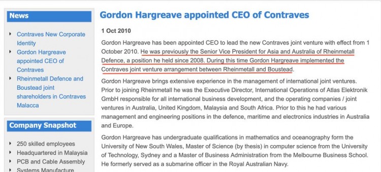 The role of CEO Gordon Hargreave as announced in 2010